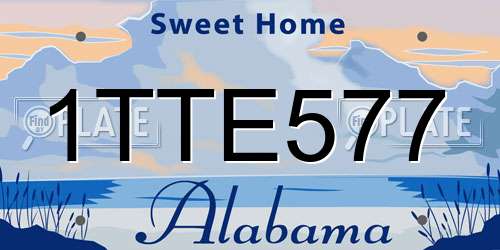 1TTE577 Alabama License Plate