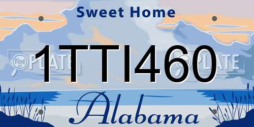 1TTI460 Alabama License Plate