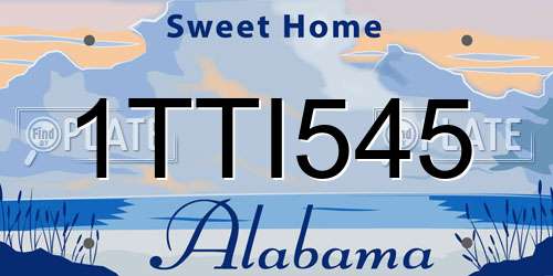 1TTI545 Alabama License Plate