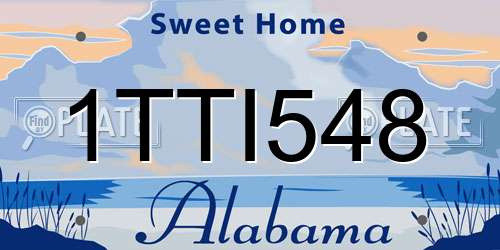 1TTI548 Alabama License Plate