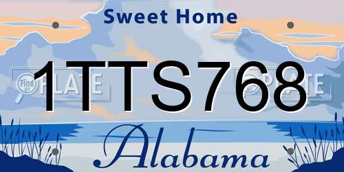 1TTS768 Alabama License Plate