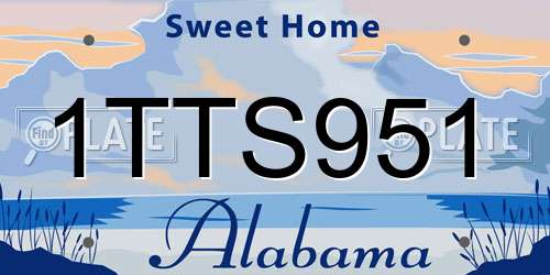 1TTS951 Alabama License Plate