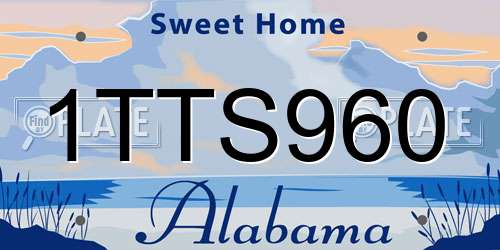 1TTS960 Alabama License Plate