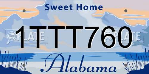 1TTT760 Alabama License Plate