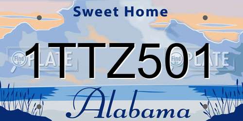 1TTZ501 Alabama License Plate