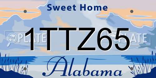 1TTZ65 Alabama License Plate