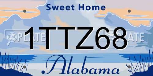 1TTZ68 Alabama License Plate