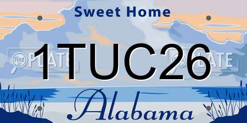 1TUC26 Alabama License Plate