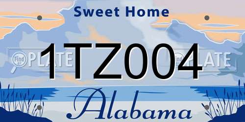 1TZ004 Alabama License Plate