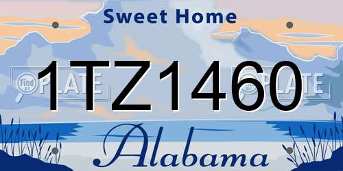 1TZ1460 Alabama License Plate