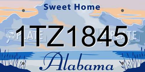 1TZ1845 Alabama License Plate