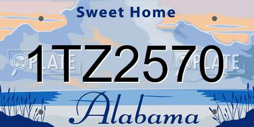 1TZ2570 Alabama License Plate
