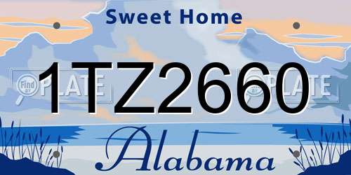1TZ2660 Alabama License Plate