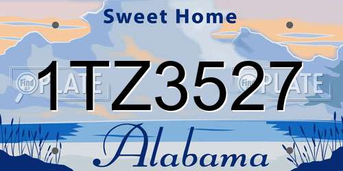 1TZ3527 Alabama License Plate