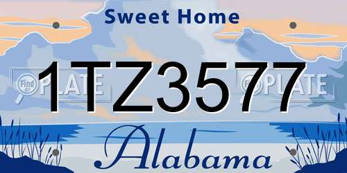 1TZ3577 Alabama License Plate