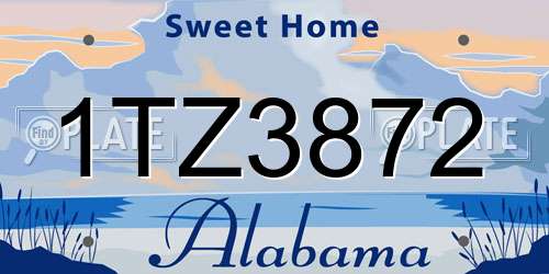 1TZ3872 Alabama License Plate