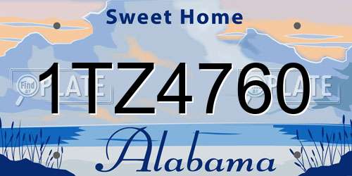 1TZ4760 Alabama License Plate