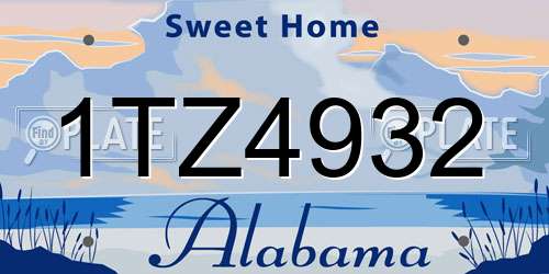 1TZ4932 Alabama License Plate