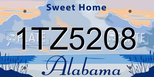 1TZ5208 Alabama License Plate