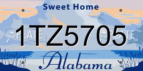 1TZ5705 Alabama License Plate