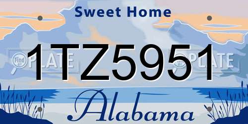 1TZ5951 Alabama License Plate