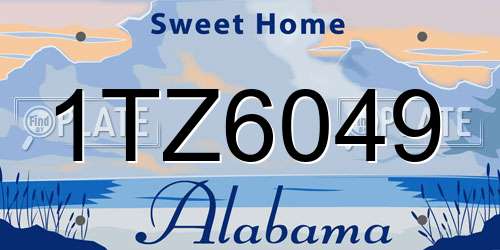 1TZ6049 Alabama License Plate