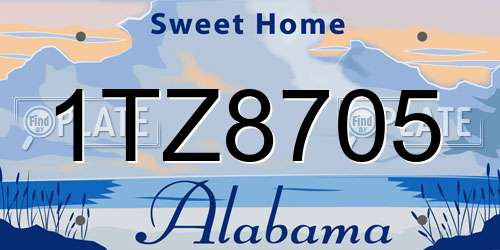 1TZ8705 Alabama License Plate