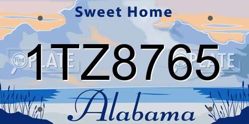 1TZ8765 Alabama License Plate