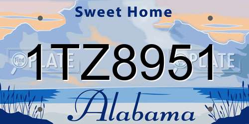 1TZ8951 Alabama License Plate