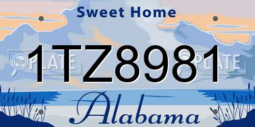 1TZ8981 Alabama License Plate