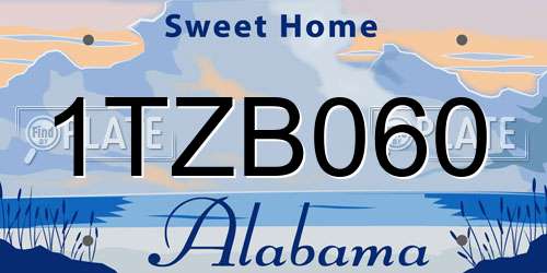 1TZB060 Alabama License Plate