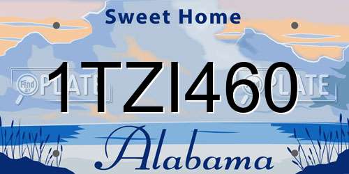 1TZI460 Alabama License Plate