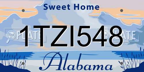 1TZI548 Alabama License Plate