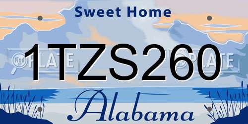 1TZS260 Alabama License Plate