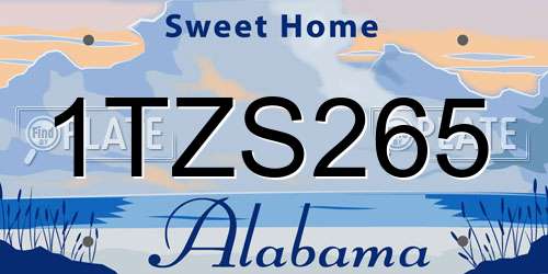 1TZS265 Alabama License Plate