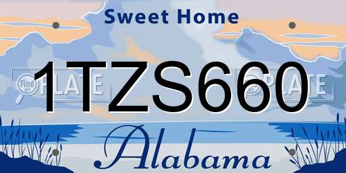 1TZS660 Alabama License Plate
