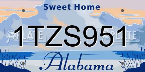 1TZS951 Alabama License Plate