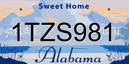 1TZS981 Alabama License Plate