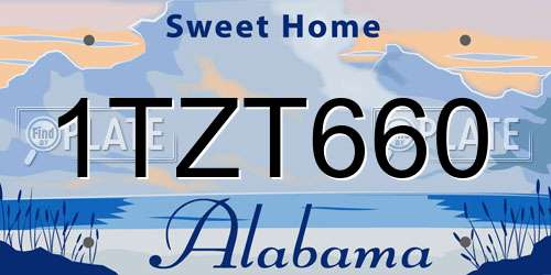 1TZT660 Alabama License Plate