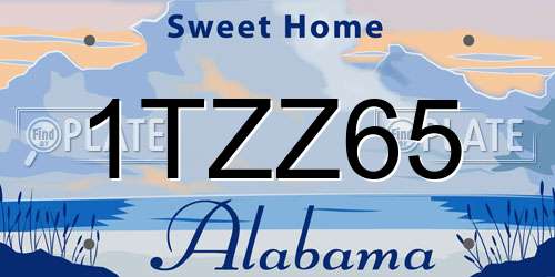 1TZZ65 Alabama License Plate