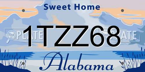 1TZZ68 Alabama License Plate
