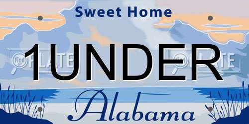 1UNDER Alabama License Plate