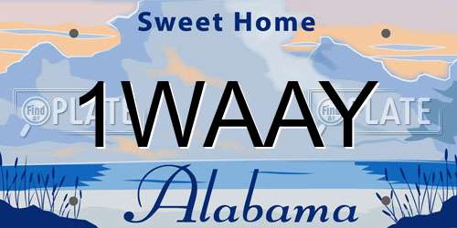 1WAAY Alabama License Plate