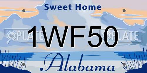 1WF50 Alabama License Plate