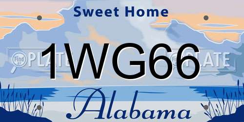 1WG66 Alabama License Plate