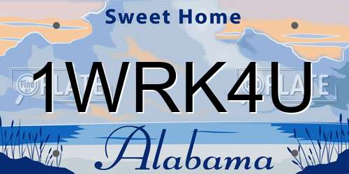 1WRK4U Alabama License Plate
