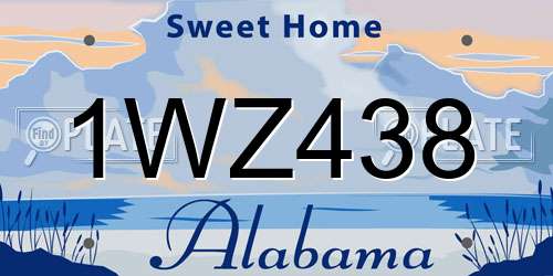 1WZ438 Alabama License Plate