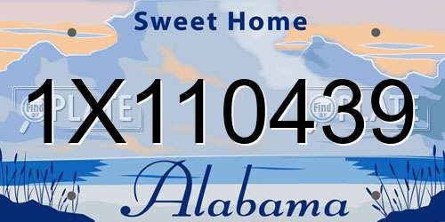 1X110439 Alabama License Plate
