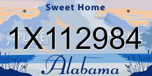 1X112984 Alabama License Plate