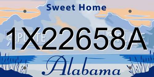 1X22658A Alabama License Plate